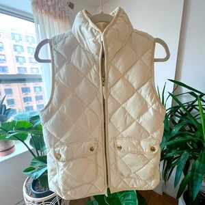 JCREW Excursion Quilted Vest in Cream - Small